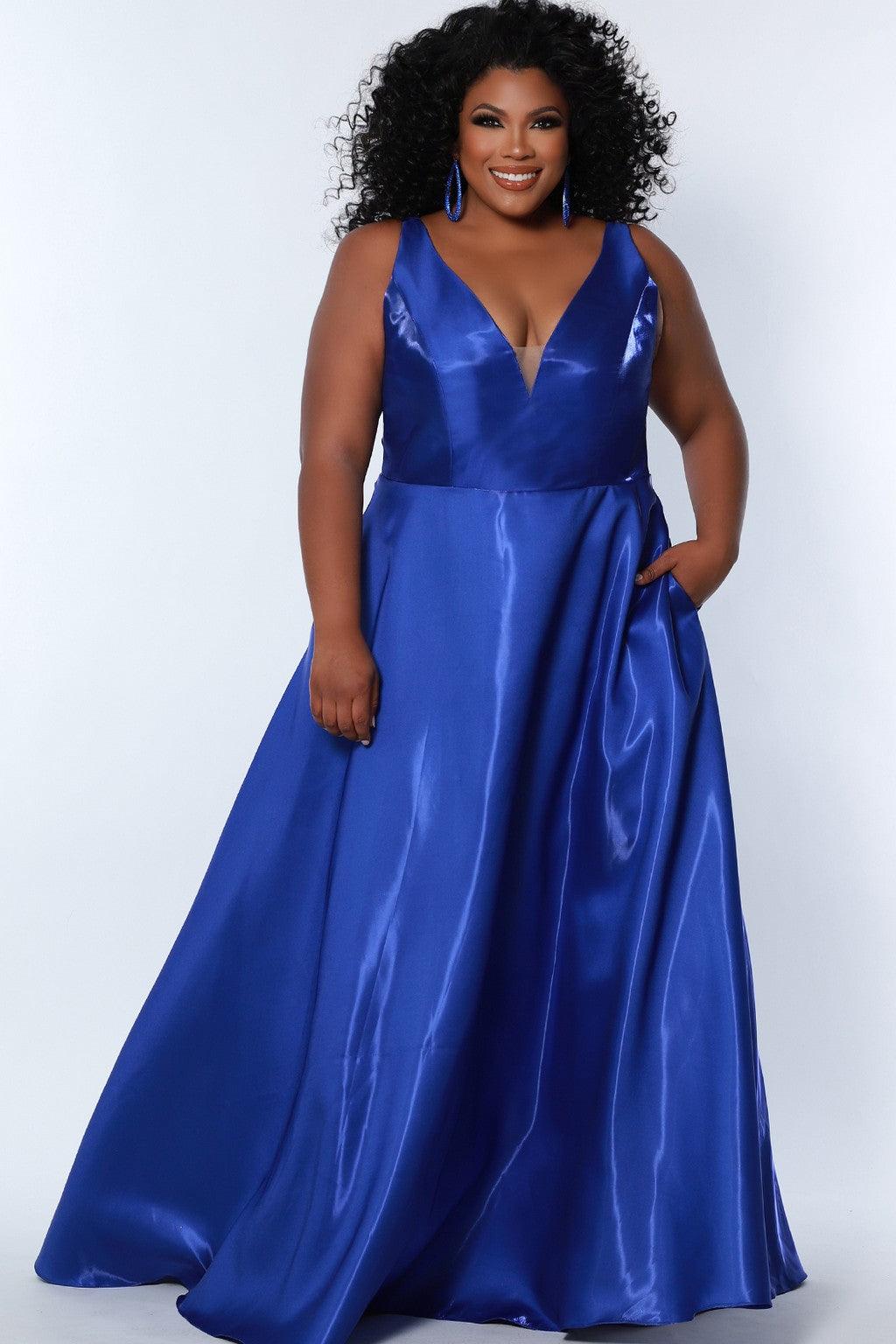 Sapphire blue shop dress plus size