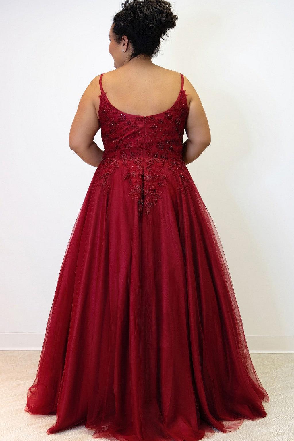 Plus Size Dresses Plus Size Long Formal Prom Dress Burgundy