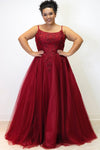 Plus Size Dresses Plus Size Long Formal Prom Dress Burgundy