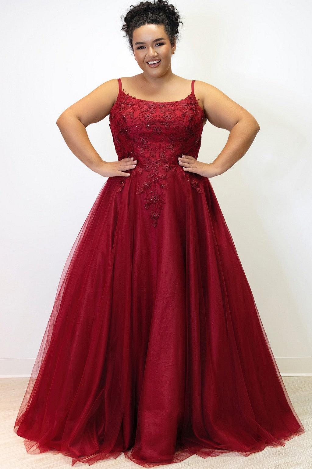 Plus Size Dresses Plus Size Long Formal Prom Dress Burgundy