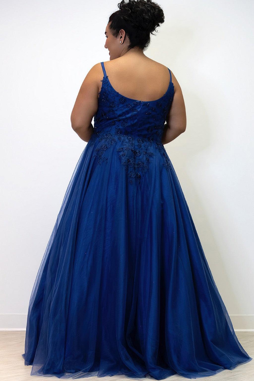 Plus Size Dresses Plus Size Long Formal Prom Dress Navy