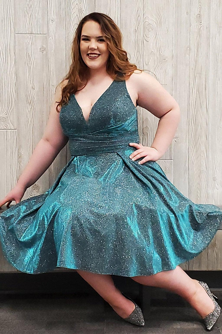 Plus Size Dresses Plus Size Short Homecoming Dress Teal