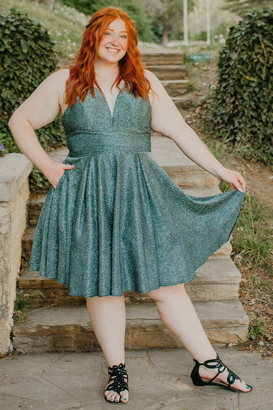 Plus Size Dresses Plus Size Short Homecoming Dress Teal