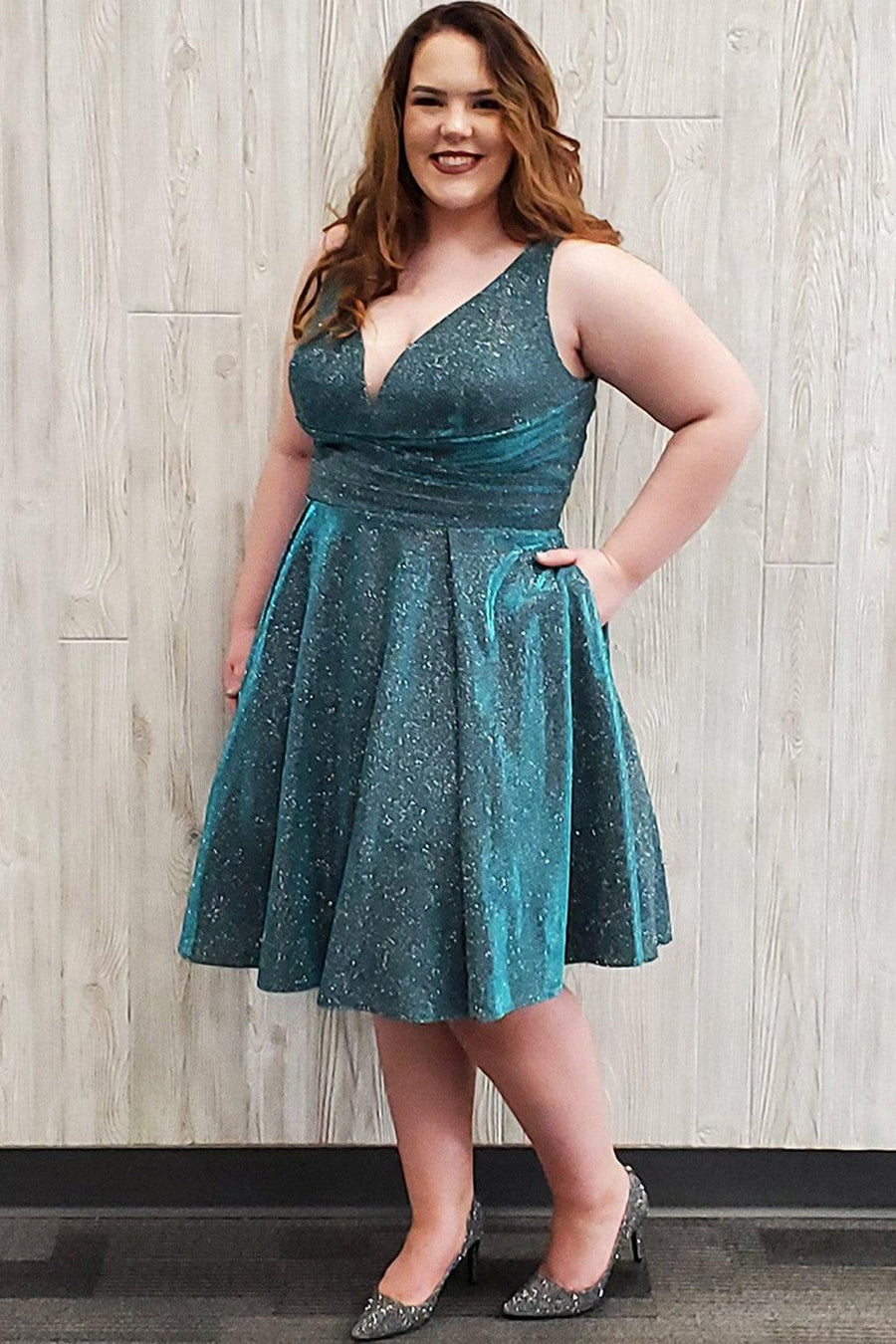 Plus Size Dresses Plus Size Short Homecoming Dress Teal