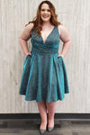 Plus Size Dresses Plus Size Short Homecoming Dress Teal