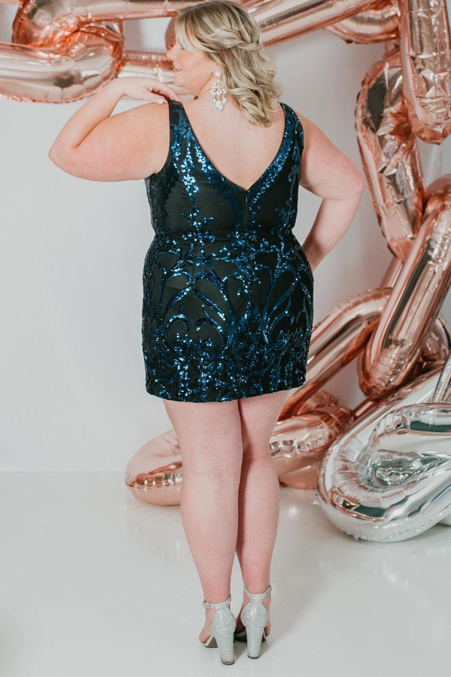  Plus Size Short Homecoming Dress Navy