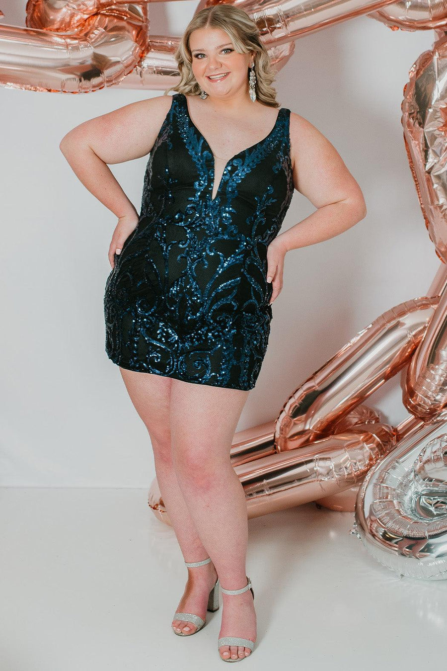  Plus Size Short Homecoming Dress Navy