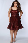  Homecoming Short Plus Size Dress Burgundy