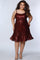  Homecoming Short Plus Size Dress Burgundy