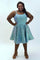 Plus Size Dresses Short Plus Size Homecoming Sequin Dress Iridescent Blue