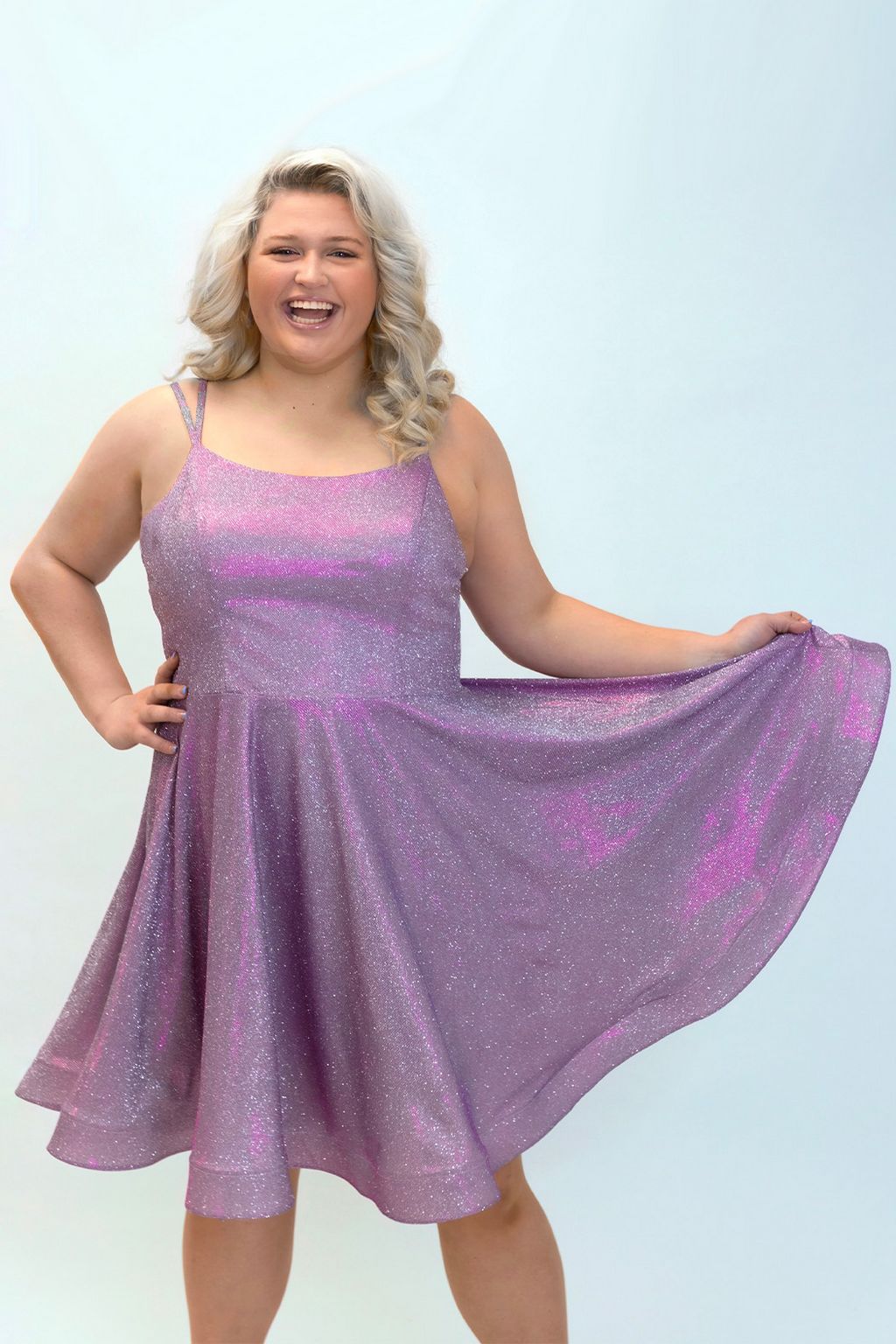 Plus Size Dresses Plus Size Short Homecoming Dress Orchid