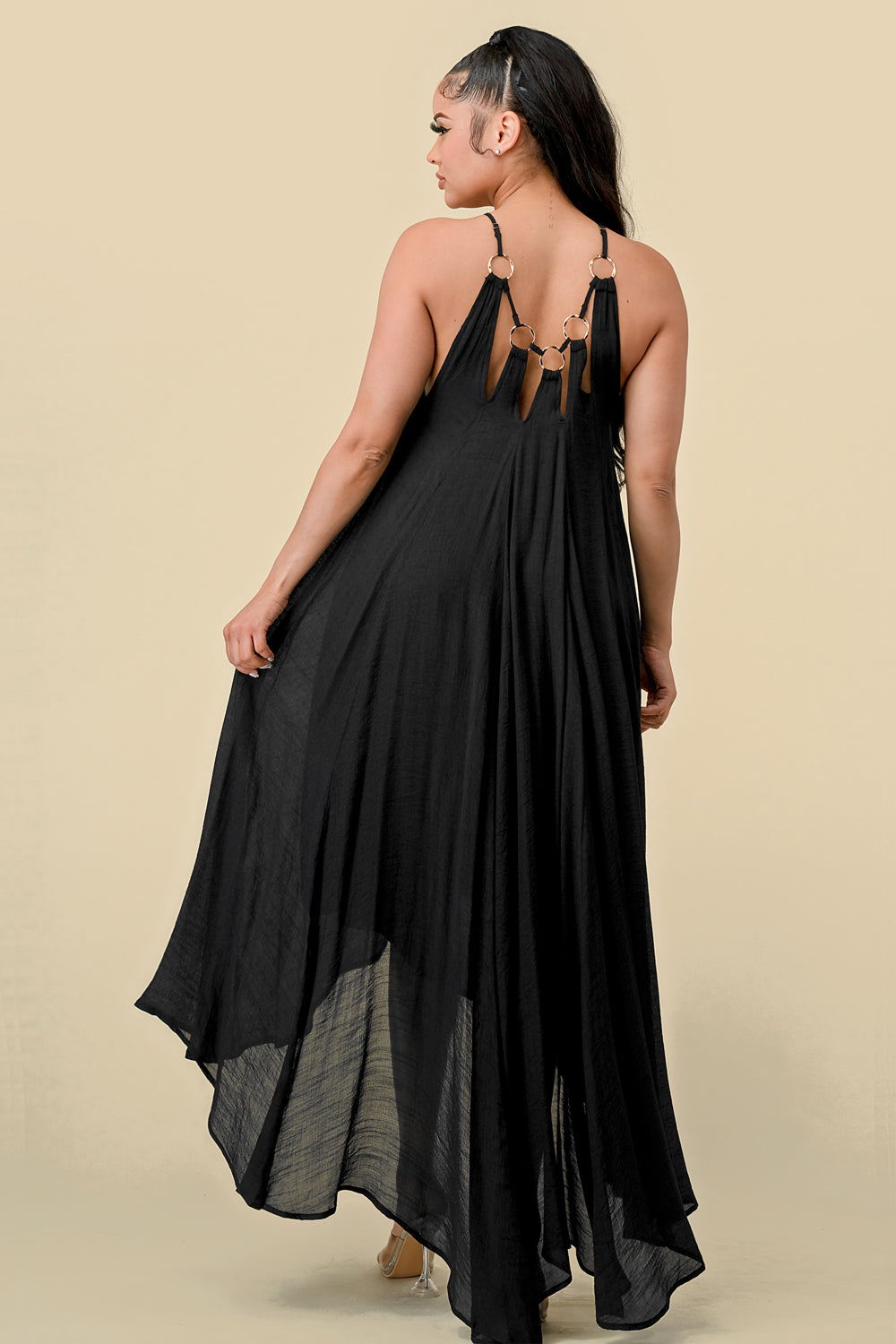 Formal Dresses High Low Halter Maxi Dress Black