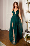 Prom Dresses Sleeveless Tulle Prom Dress Emerald