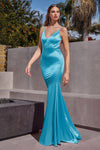 Prom Dresses Fitted Long Prom Dress Neon Blue