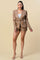 Pant Suit Faux Leather Balloon Sleeve Jacket Short Set Mocha