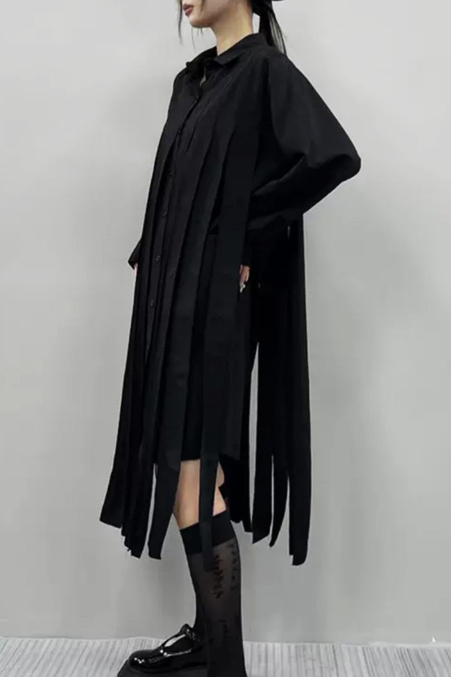 Cocktail Dresses Long Sleeve Carwash Drape Style Dress Black