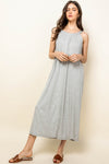 Cocktail Dresses Halter Midi Pockets Dress Gray