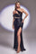 Satin Long Fitted Prom Dress Black