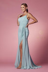 A-Line High Slit Formal Dress Sea Form