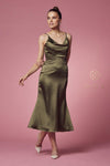 A-Line Long Prom Dress Olive