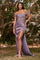 A Line Off Shoulder Sexy Long Prom Dress Dusty Lavender