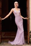 A Line Sleeveless Long Prom Dress Lilac