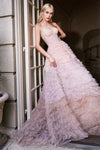 Prom Dresses Prom Long Strapless Ruffled Ombre Ball Gown Blush