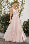 Andrea & Leo A1045 Sleeveless Lace Tulle Prom Gown Nude-Blush