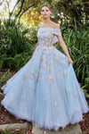 Prom Dresses Long Off Shoulder Prom Ball Gown Blue