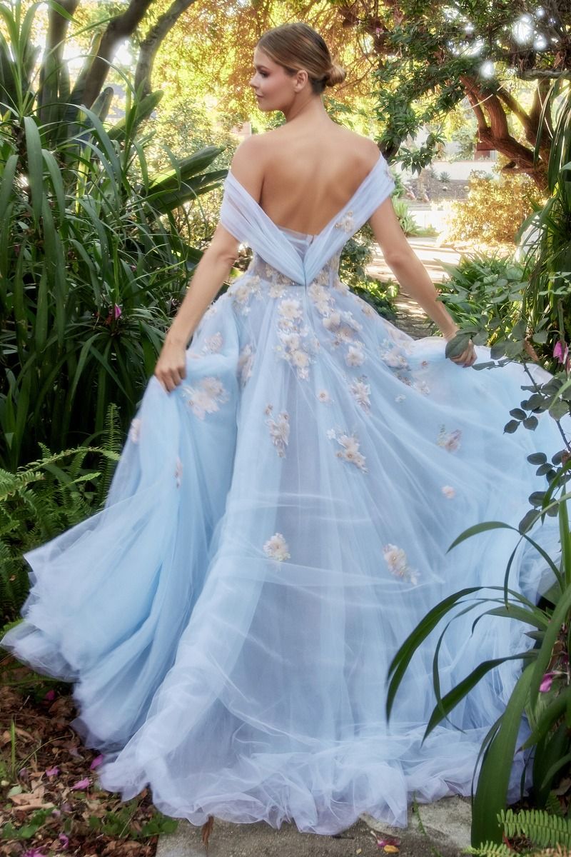 Prom Dresses Long Off Shoulder Prom Ball Gown Blue