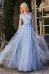 Andrea & Leo A1057 Sleeveless Prom Gown Blue