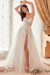 Wedding Dresses Long Strapless A-Line Wedding Gown Off White