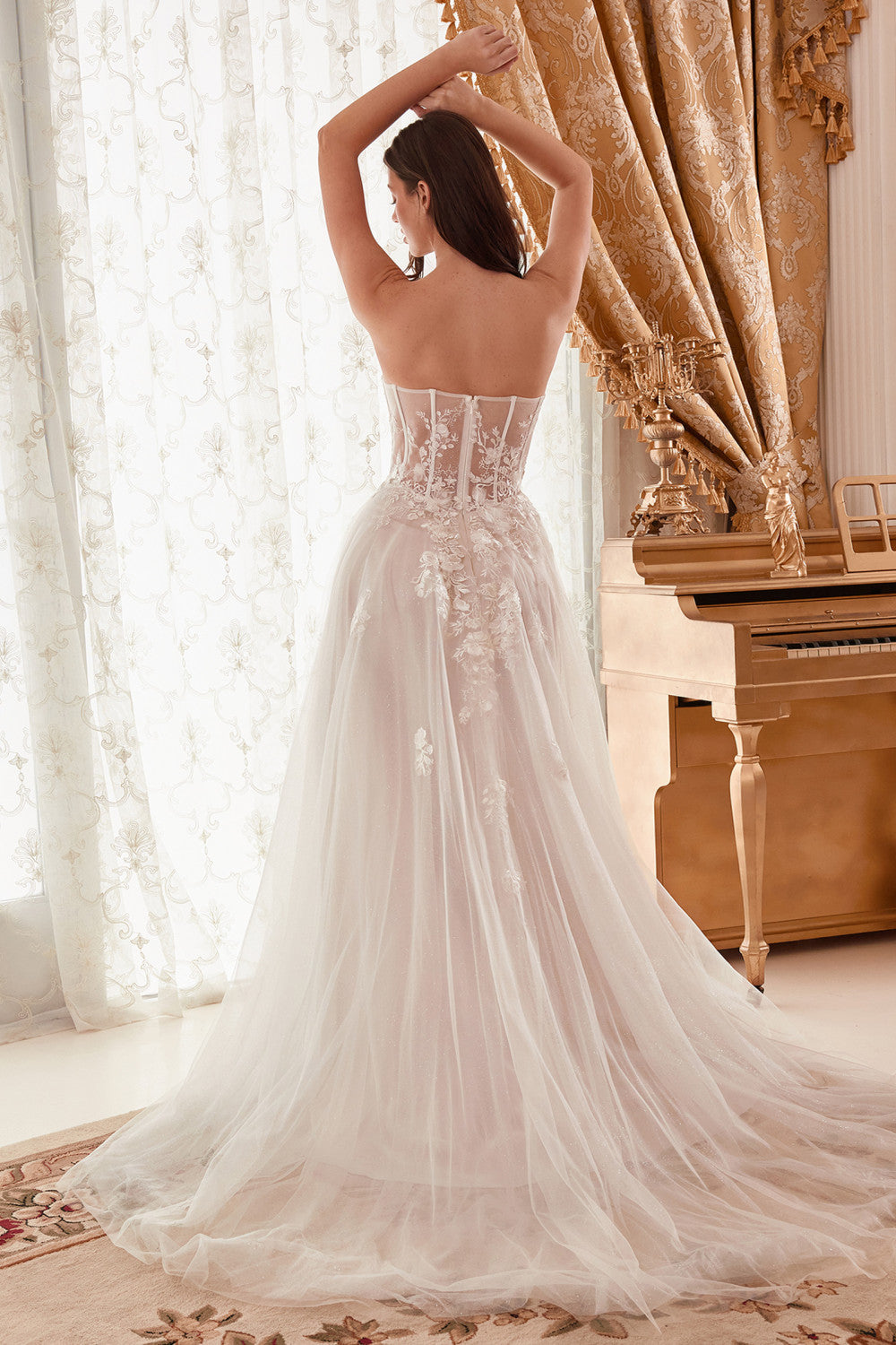 Wedding Dresses Long Strapless A-Line Wedding Gown Off White