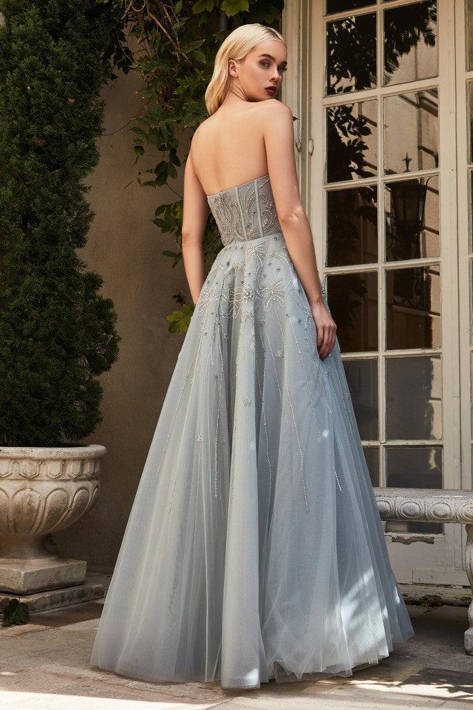 Andrea & Leo A1095 Strapless Prom Gown Mist Back