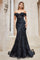 Andrea & Leo A1107 Off Shoulder Mermaid Sequin Formal Gown  Black