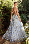 Andrea & Leo A1138 Spaghetti Strap Prom Gown Blue