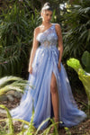 Andrea & Leo A1140 One Shoulder Prom Dress Paris Blue