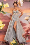 Andrea & Leo A1153 Strapless Lace Sheer Prom Gown Sage