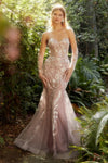 Prom Dresses Long Strapless Fitted Evening Gown Mauve