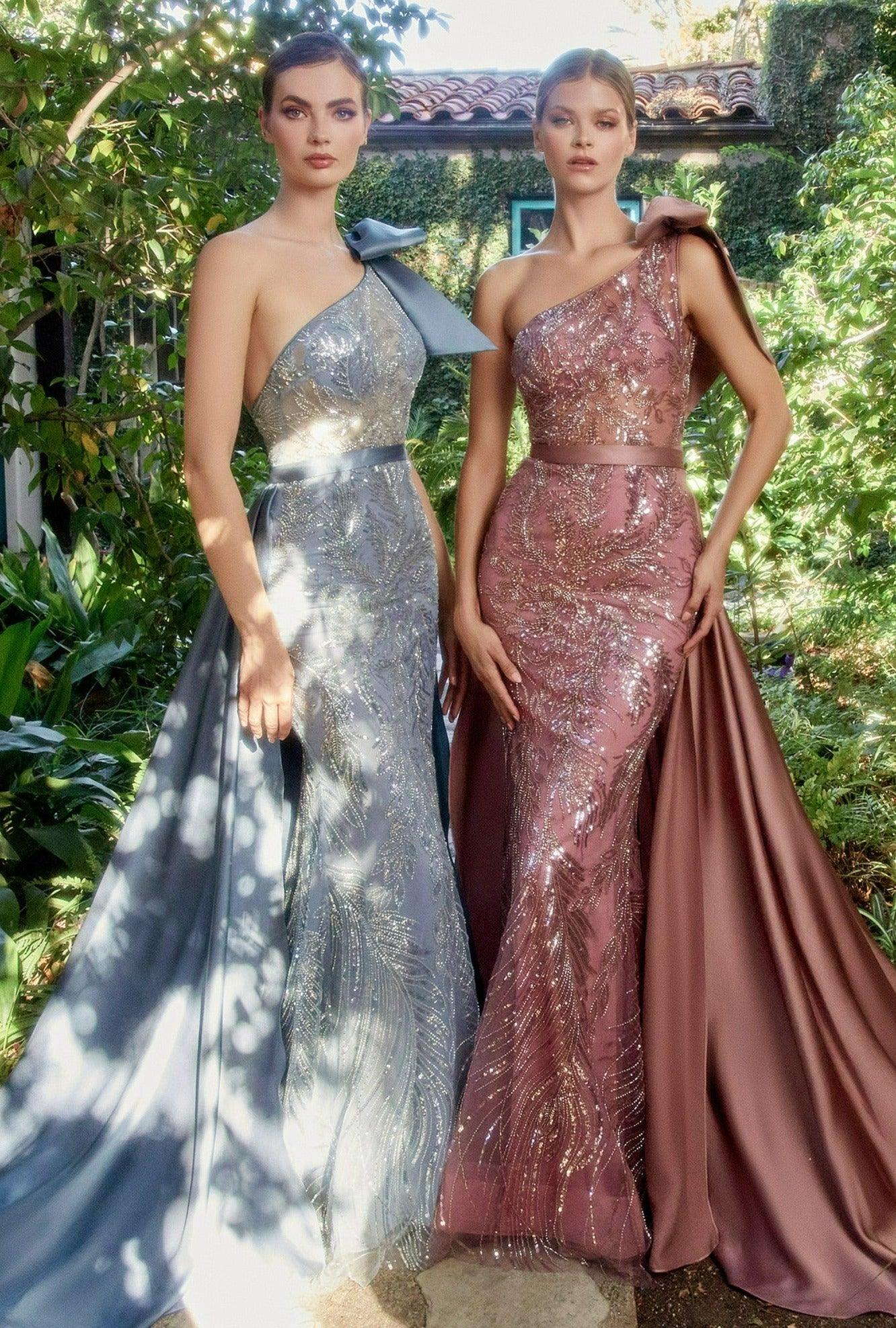 Andrea & Leo A1161 One Shoulder Embellish Prom Gown Smoky-Blue_ Rosewood