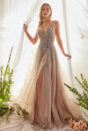 Andrea & Leo A1165 Sleeveless A Line Tulle Formal Gown Rosewood