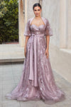 Andrea & Leo A1174 Strapless with Shawl Formal Gown Mauve