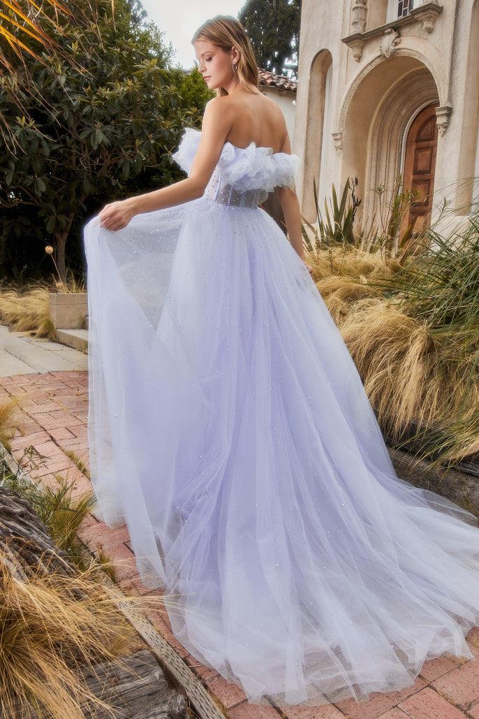 Andrea & Leo A1199 Strapless Tulle Ball Gown Blue 2