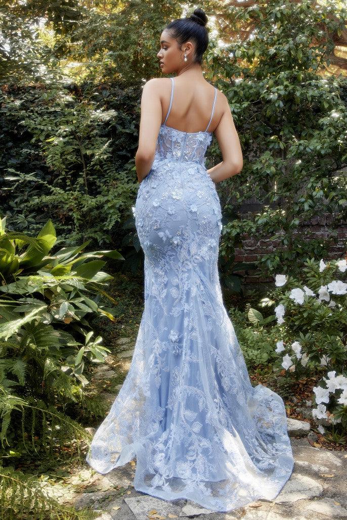 Andrea & Leo A1213 Spaghetti Strap Mermaid Prom Dress Blue 2