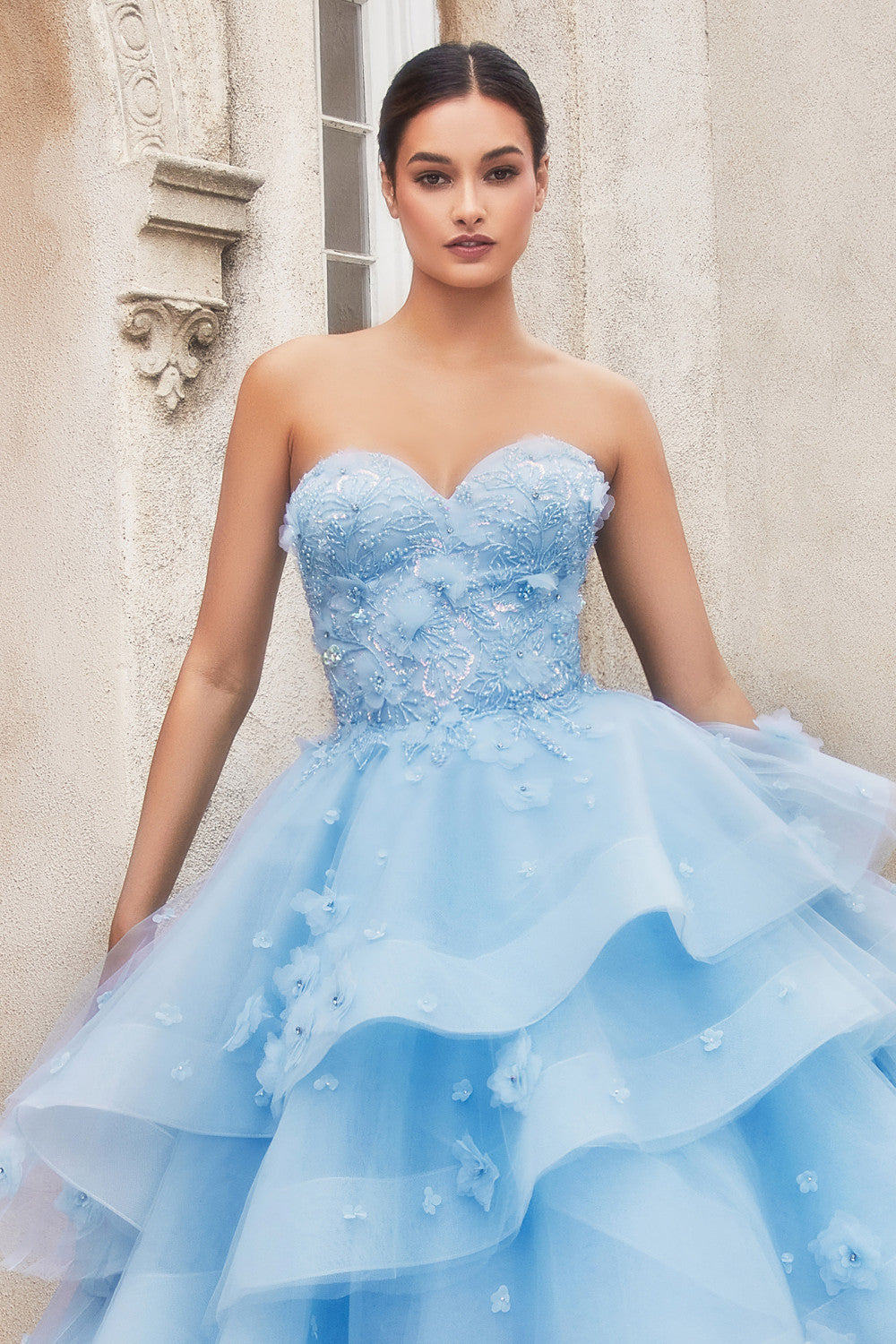 Prom Dresses Strapless Long A-Line Prom Gown Blue