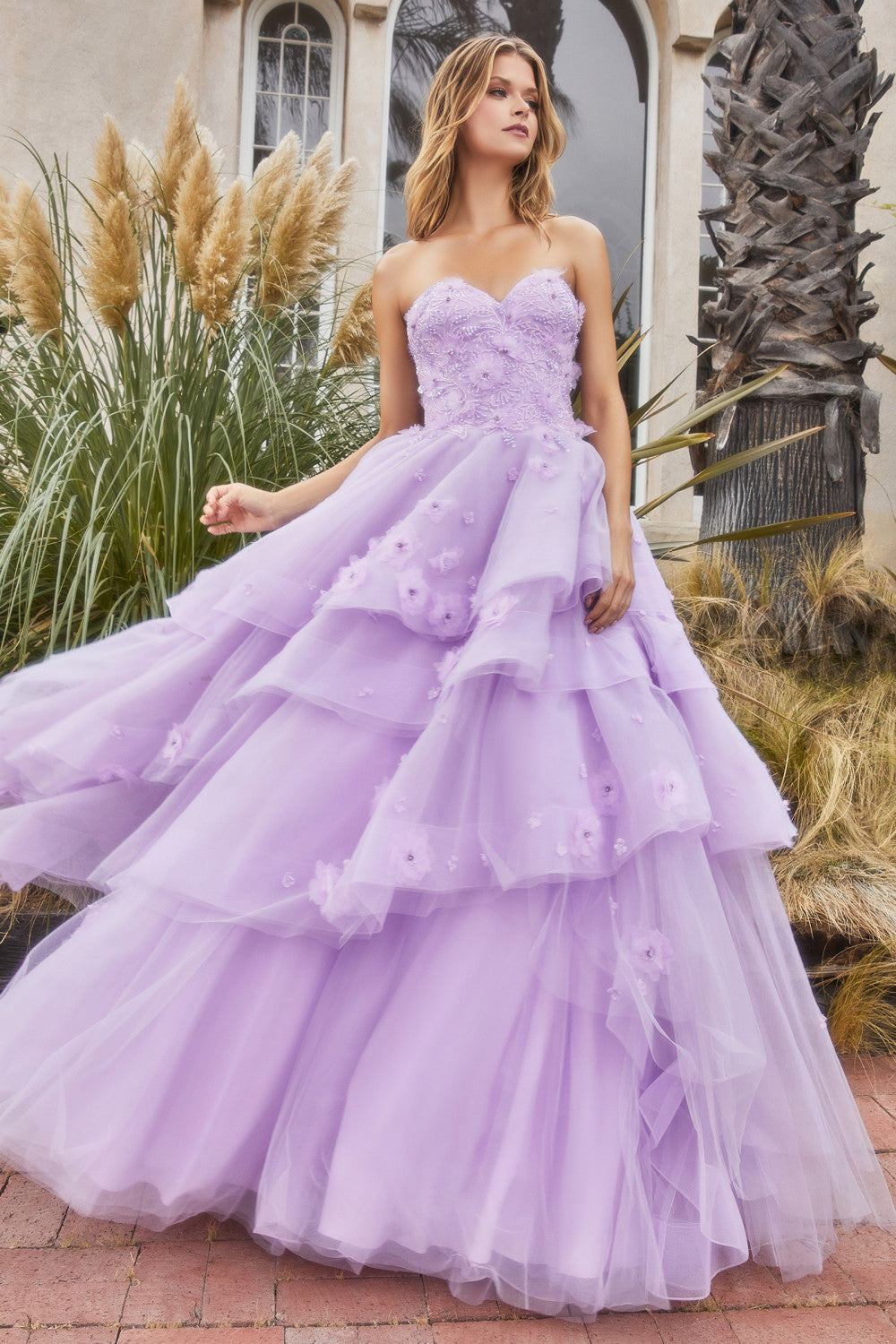 Prom Dresses Strapless Long A-Line Prom Gown Lavender