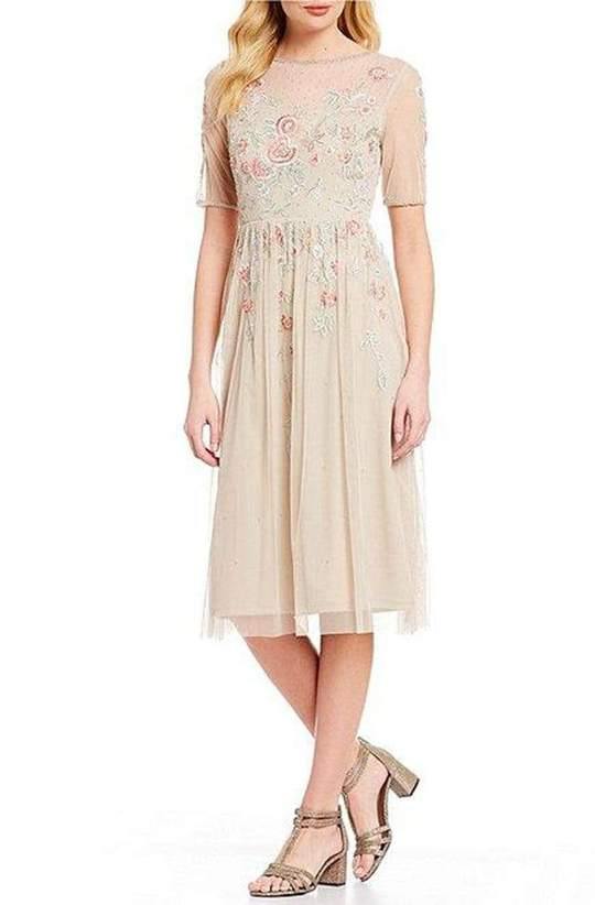 Adrianna Papell  Knee Length Beaded Dress AP1E205374 - The Dress Outlet