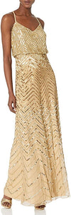 Adrianna Papell Long Beaded Blouson Dress 91869160 - The Dress Outlet