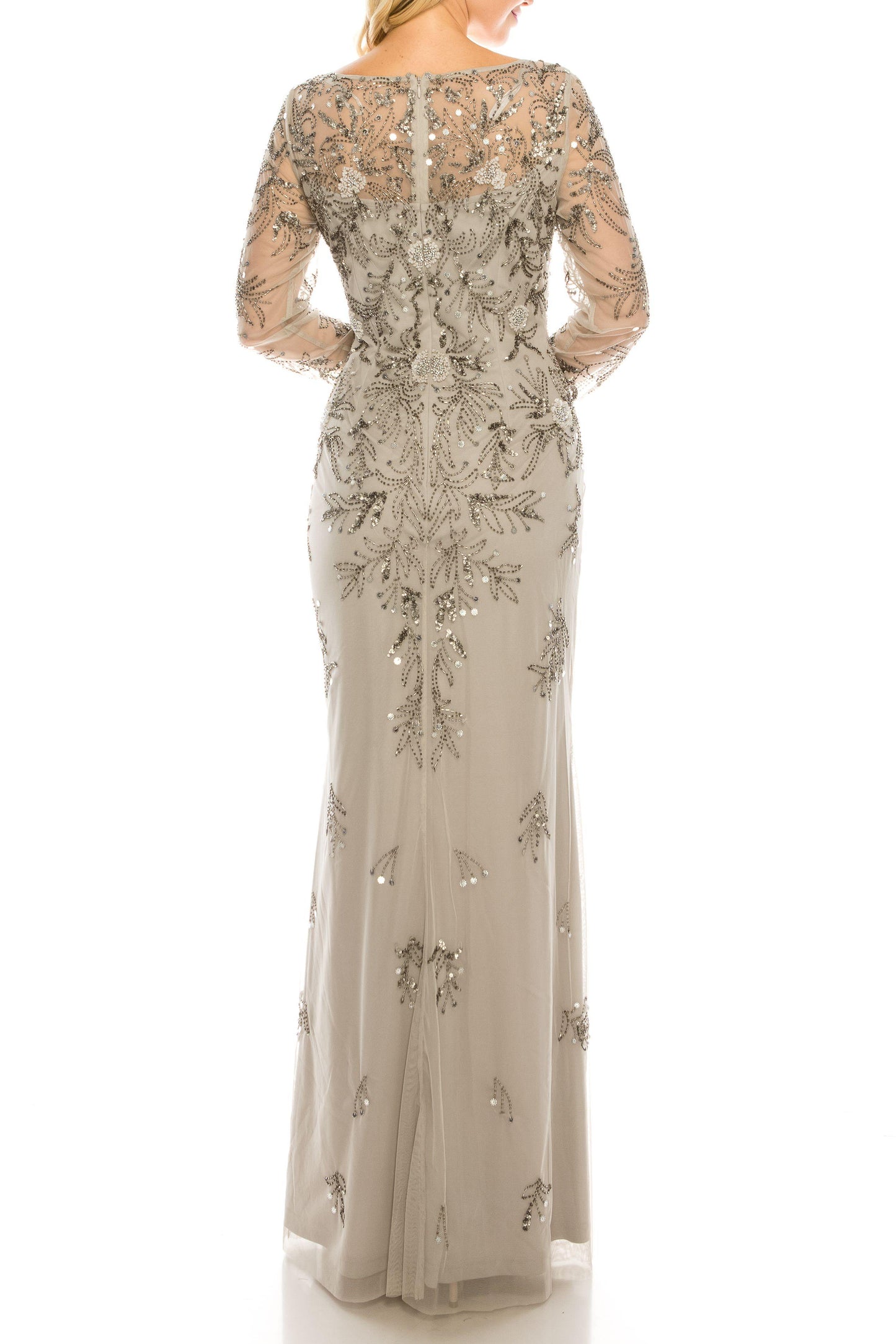 Adrianna Papell Long Beaded Evening Gown AP1E205388 - The Dress Outlet