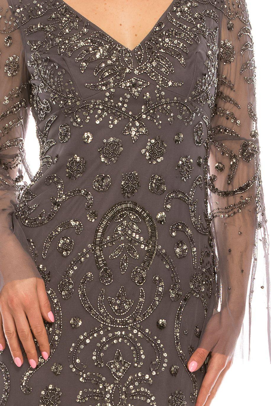 Adrianna papell 2024 long beaded dress